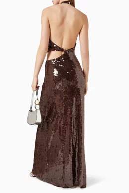 misha brown sequin dress Buy The Devon Sequin-embellished Maxi for Women Online dress_pants