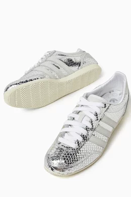 adidas gazelle silver green womens Balenciaga Men's Reptile Polyurethane & Polyester Black Low Top Sneakers