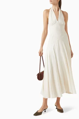 Buy Reformation White Briony Halter Maxi Dress for Women Online | Ounass  Kuwait