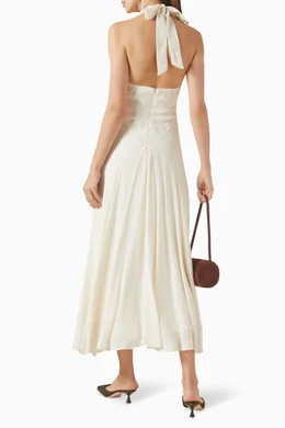 Buy Reformation White Briony Halter Maxi Dress for Women Online | Ounass  Kuwait