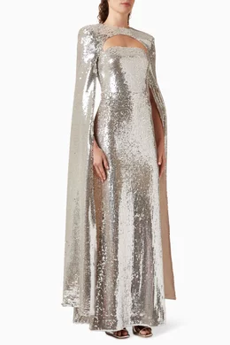 Buy Club L London Grey Devora Sequin-embellished Dress for Women Online |  Ounass Kuwait