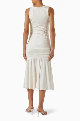Buy Reformation White Kayla Midi Dress in Knit for Women Online | Ounass  Kuwait