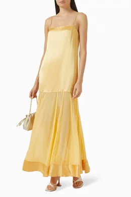 green emerald velvet dress Moraya Dropped Waist Maxi Dress | Chilli | Dresses main image 0