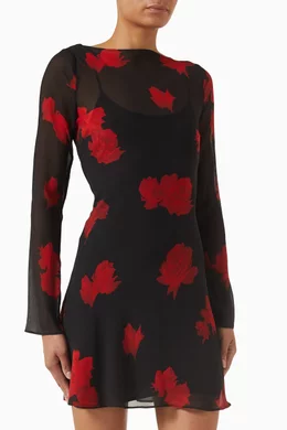 Buy Realisation Par Black Celeste Sheer Mini Dress for Women Online |  Ounass Kuwait