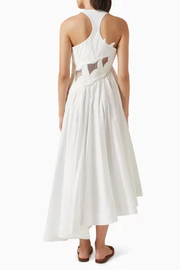 strapless open back dress Body-Con Open Back Midi Dress