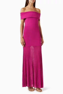 purple plus size dresses with sleeves L I V D Plus Size Bella Donna Dress with Ribbon and Bishop Sleeves