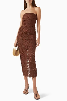 sachin and babi light blue dress ROTATE BIRGER CHRISTENSEN Floral Mesh Mini Dress | Brown main image 1
