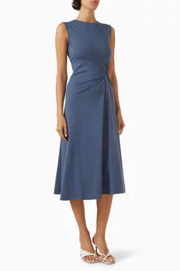 princess polly baby blue dress Buy COS Blue Gathered Tie-detail Dress in Cotton For Women Online