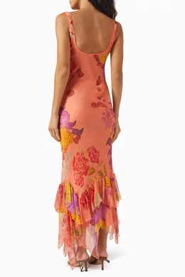 Buy Donde Esteban Multicolour Guava Flores Maxi Dress in Silk for Women  Online | Ounass Kuwait