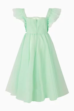 slim fit dress slacks Mac Duggal - Emerald Green Ruffle Shoulder V-Neck Chiffon Gown main image 0