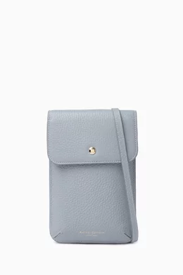 Buy Aspinal Of London Blue Duo Phone Crossbody Pouch in Grained Leather for  Women Online | Ounass Kuwait