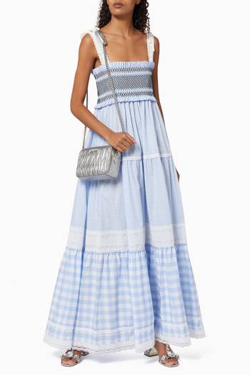 hover state of Gingham Cotton Poplin Dress   