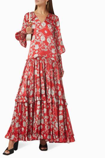hover state of Elisa Maxi Dress in Polyester