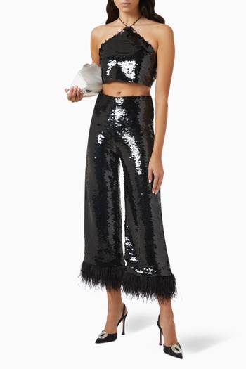 hover state of Hana Pants in Sequin & Feathers