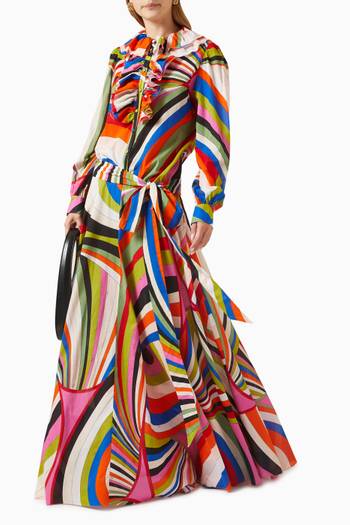 hover state of Iride-print Maxi Dress in Cotton
