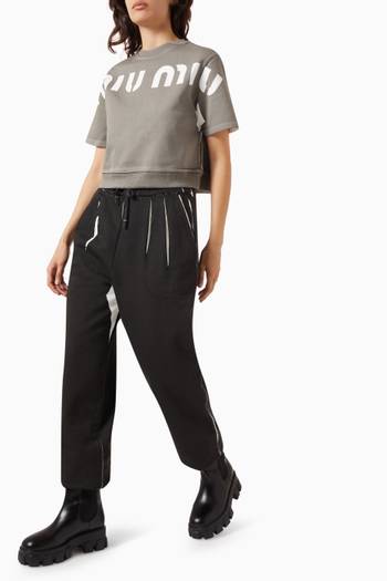 hover state of Printed Track Pants in Fleece