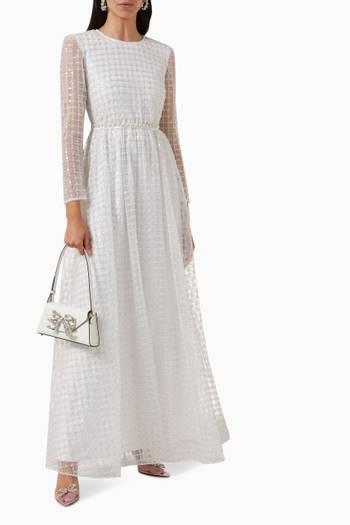 hover state of Grid Sequin Maxi Dress