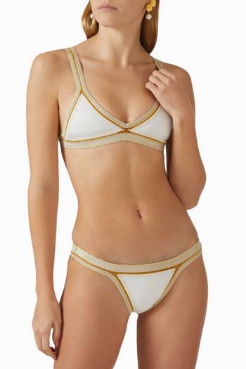 hover state of Dore Tri Star Reversible Bikini Top in Lycra