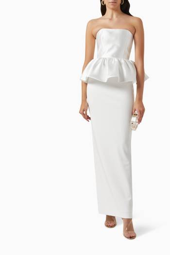 hover state of Maddison Peplum Maxi Dress in Crepe