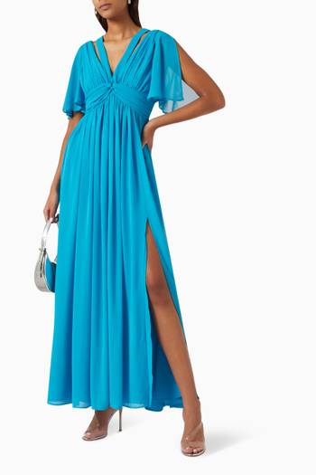 hover state of Flared Maxi Dress in Georgette