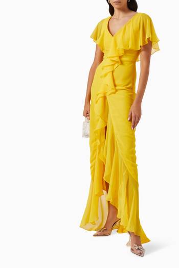 hover state of Isioma Ruffled Maxi Dress