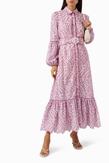hover state of Fable Embroidered Shirt Dress in Cotton