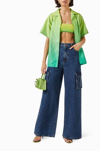 hover state of Wide-leg Cargo Jeans