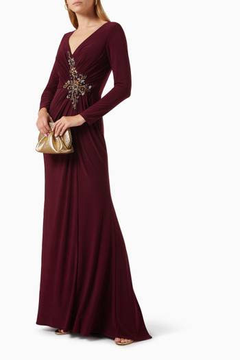 hover state of Embellished Wrap Gown