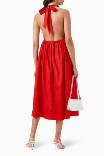 hover state of Kenickie Halter Midi Dress in Cotton