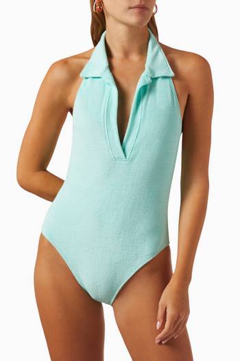 hover state of Polo One-piece Swimsuit in Terrycloth
