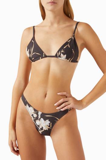 hover state of Brooke Iris Floral High-cut Bikini Briefs