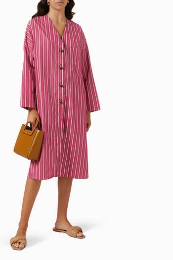hover state of Yazz Striped Dress in Cotton