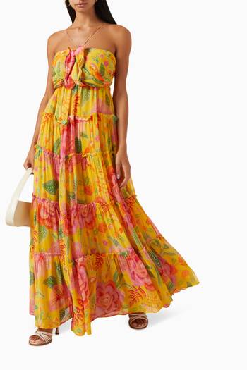 hover state of Macaw Bloom Maxi Dress in Viscose