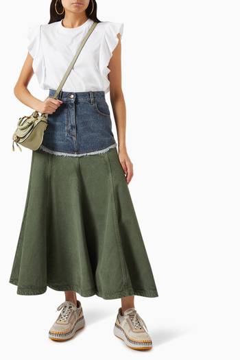 hover state of Maxi Skirt in Denim