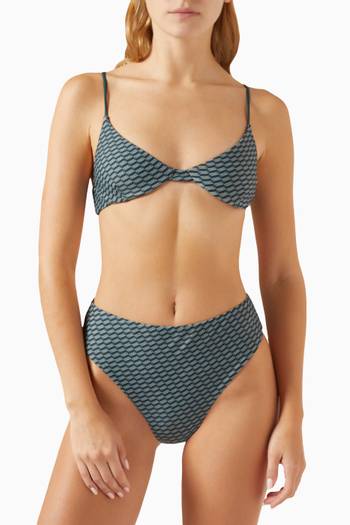 hover state of Azure Monogram High-waist Bikini Briefs