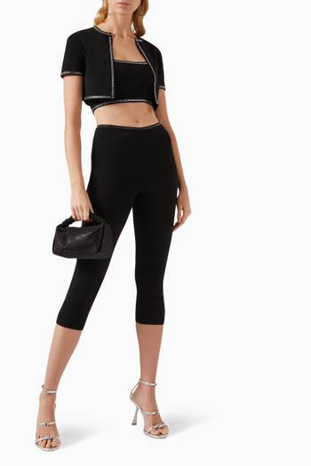 hover state of Crystal Trim Cropped Leggings