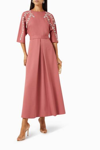 hover state of Embellished Dress in Stretch-crepe