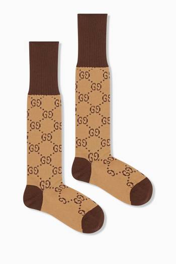 hover state of Long GG Socks in Cotton Blend