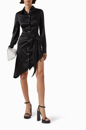 hover state of Asymmetric Bow Shirt Dress