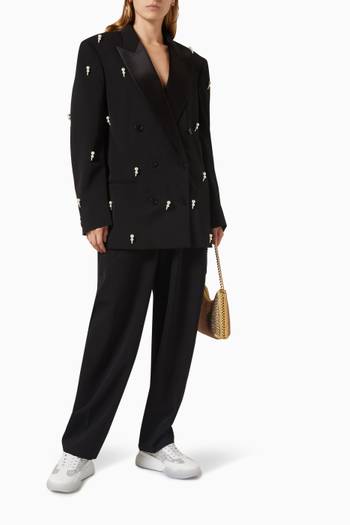 hover state of Pearl Embroidered Oversized Blazer in Wool-blend