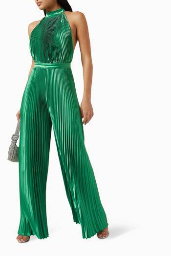 hover state of Cinema Jumpsuit in Pleated Satin