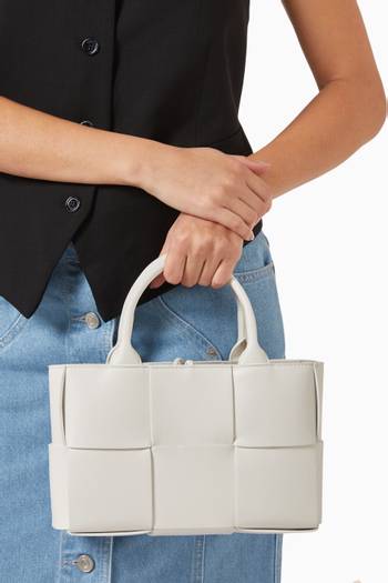 hover state of Mini Arco Tote Bag in Intrecciato Leather