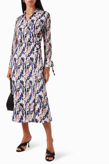 hover state of Brocca Wrap-front Midi Dress