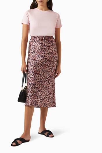 hover state of Sfinge Printed Midi Skirt in Twill