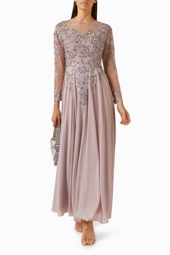 hover state of Crystal-embellished Gown in Lace