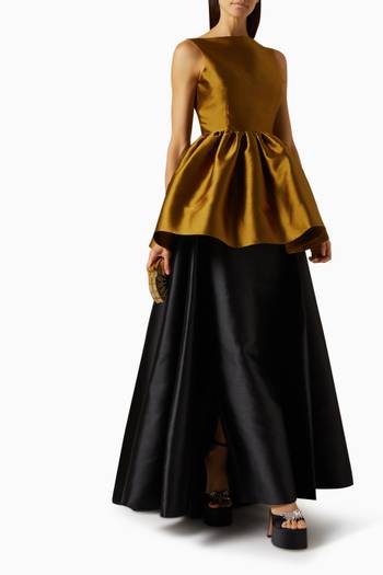 hover state of Luciana Flared Maxi Skirt in Twill