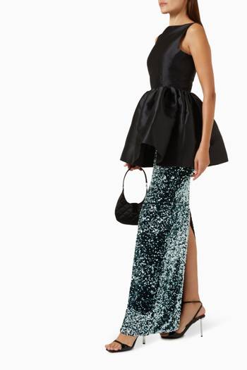 hover state of Tumie Sequinned Maxi Skirt