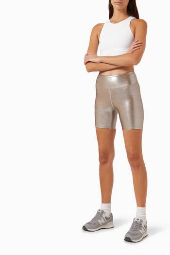 hover state of Marvel Biker Shorts in Metallic-nylon