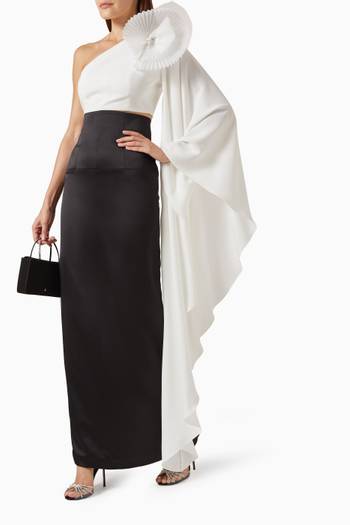 hover state of Rivi Crop Top & Maxi Skirt Set