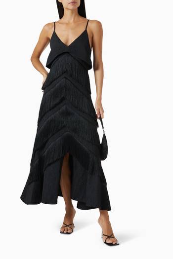 hover state of Nadinee Fringe Tiered Dress